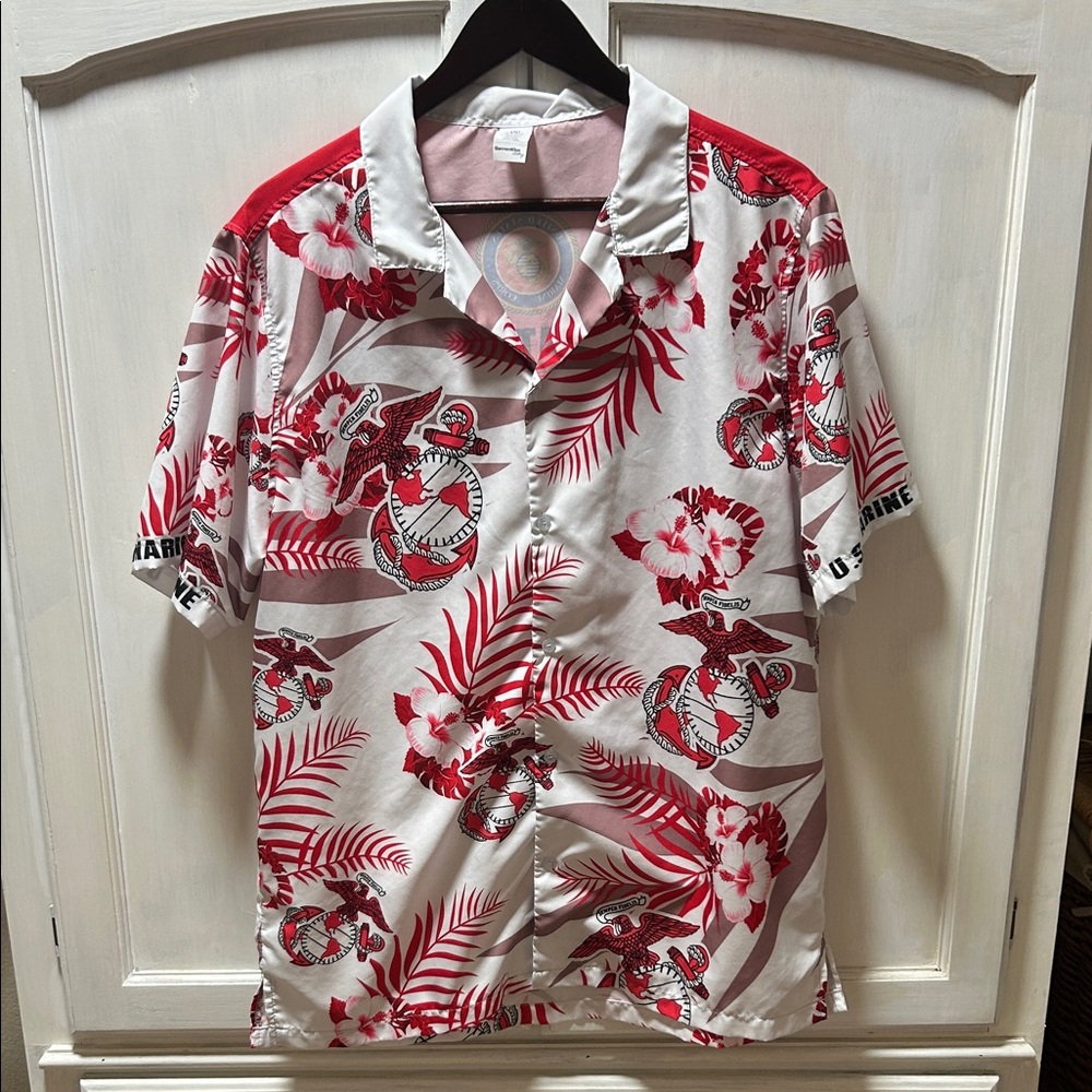Garment One Clothing USMC Hawaiian Themed Men's button up shirt